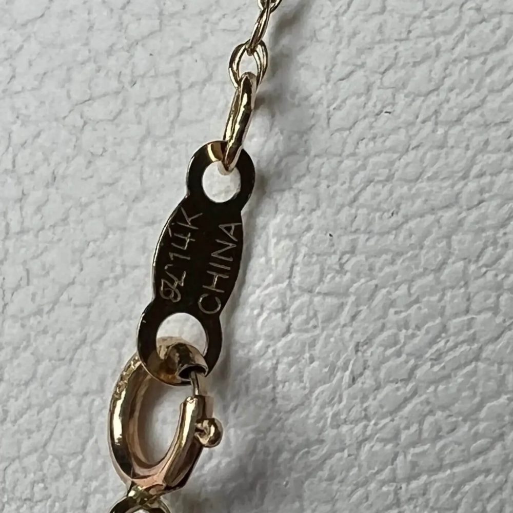 14K Yellow Gold Single Cultured Baroque Pearl Pendant Necklace - Image 7