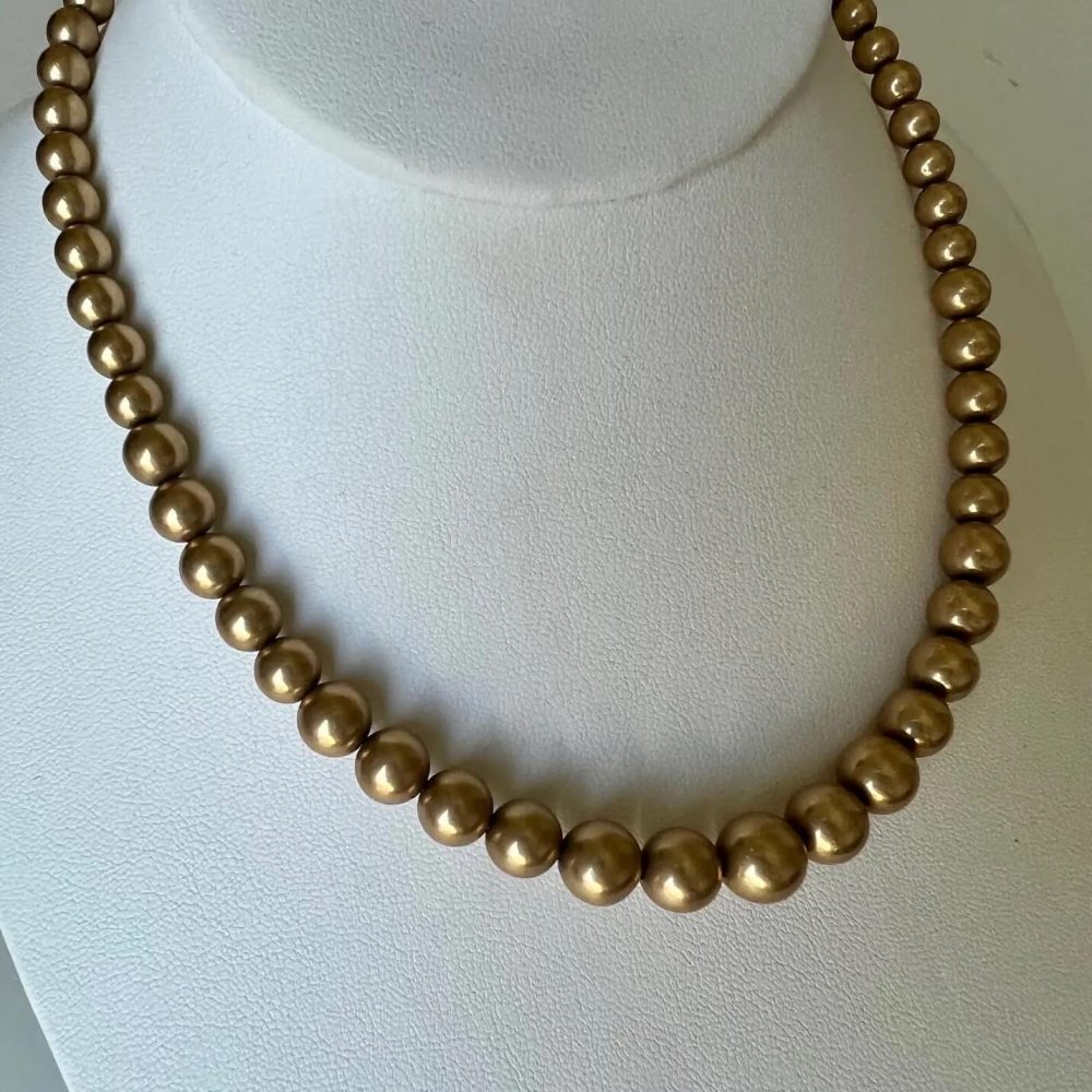 Large 18.85 mm Gold Bead 14k Yellow Gold 16.5 Inch Necklace 86.78 Grams |  eBay
