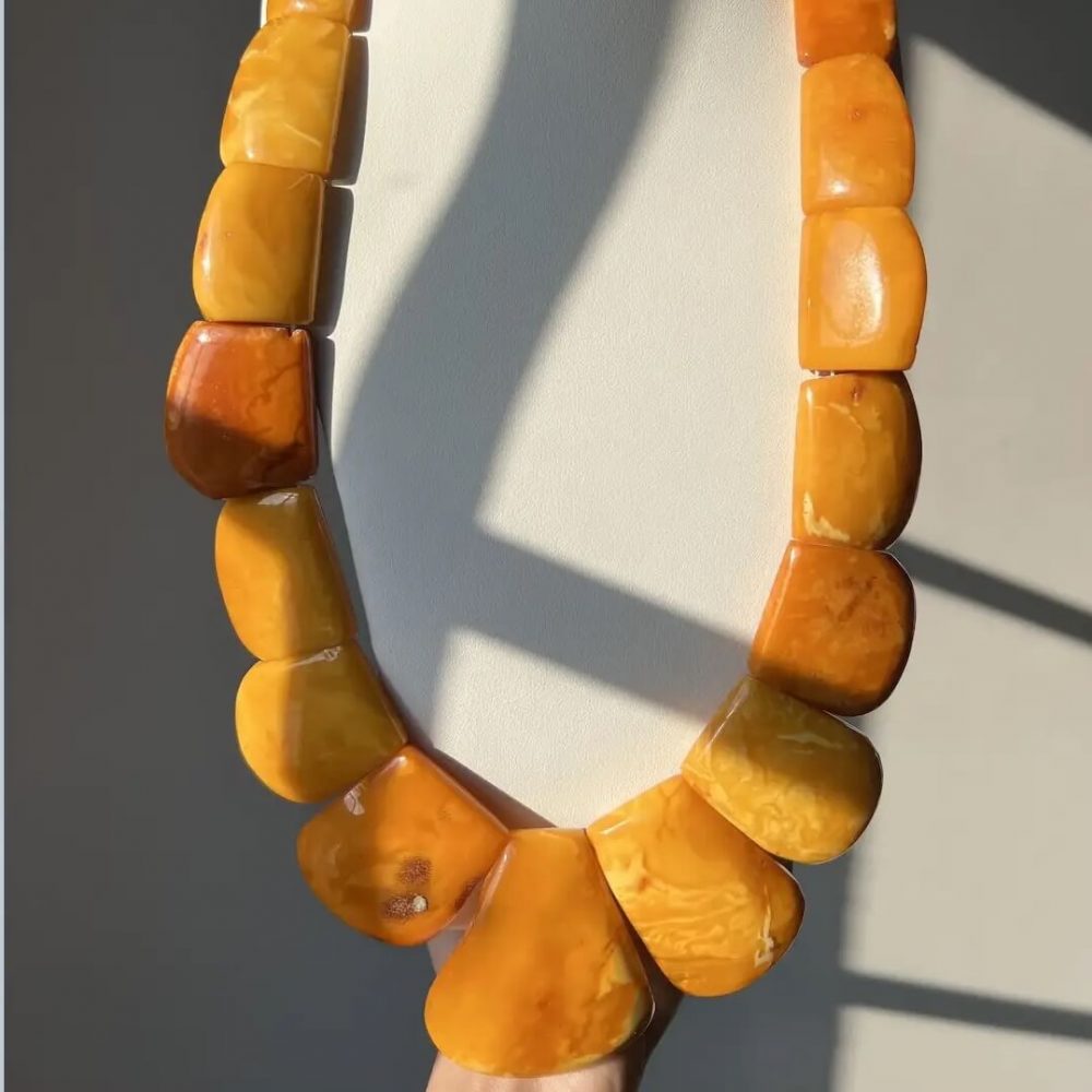 Baltic Amber Necklace for Women - Natural Honey Faceted Round Beads -  Certified & Boxed
